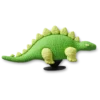 3D-grønn dinosaur med skjell – Jibbitz-charms