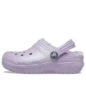 Barnesko: Classic Lined Clogs med glitterfôr «Lilla»