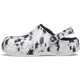 Baya Lined Clog med fleecefôr, unisex, hvite og grå tøfler «White Grey»