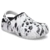 Baya Lined Clog med fleecefôr, unisex, hvite og grå tøfler «White Grey»
