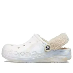 Baya Lined Clog med fuzz-rem og marmorert fôr «White Multi»