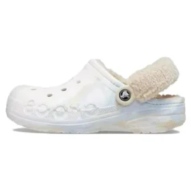 Baya Lined Clog med fuzz-rem og marmorert fôr «White Multi»
