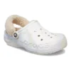 Baya Lined Clog med fuzz-rem og marmorert fôr «White Multi»
