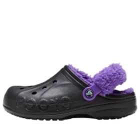 Baya Lined Clog med pelsrem «Svart Lilla»