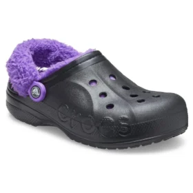 Baya Lined Clog med pelsrem «Svart Lilla»