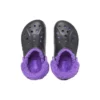 Baya Lined Clog med pelsrem «Svart Lilla»