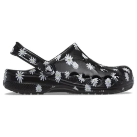 Baya sesongbaserte Clogs med trykk «Black Daisy»