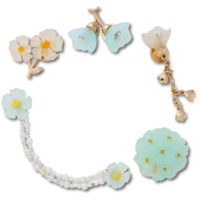Blå, delikate blomster – 5-pakning med Jibbitz-charms