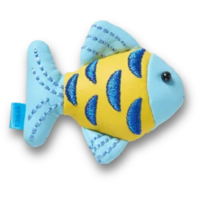 Blå og gullglitrende fisk Jibbitz-charms