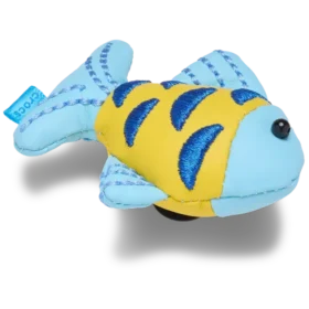 Blå og gullglitrende fisk Jibbitz-charms