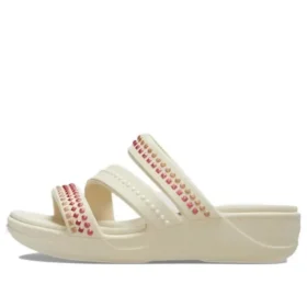 Boca Gems Srappy kilehæl-sandaler «White Red» Boca Gems Srappy kilehæl-sandaler «White Red»
