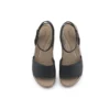 Brooklyn ankelrem-sandaler med kilehæl «Black Beige»