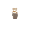 Brooklyn ankelrem-sandaler med kilehæl «Cream White Brown»