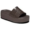 Brooklyn Croco Shine Slide-sandaler «Espresso»