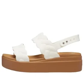 Brooklyn Woven Wedge Sandaler «White Brown»