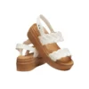 Brooklyn Woven Wedge Sandaler «White Brown»