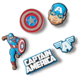 Captain America 5-pakning med Jibbitz-charms