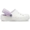 Classic Baya Lined Fuzz-Strap Clog «White Lila»