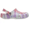 Classic Clog-mønster Crocs med flat hæl – fargerike blå sandaler