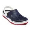 Classic Clog strandsko i trekloss-stil, blå og hvit