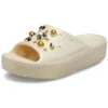 Classic Crystals Pearls Platform Slides «White»