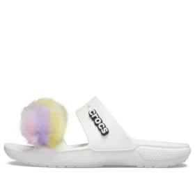 Classic Fur Sure sandaler med 2 stropper «Hvit»