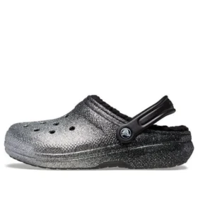 Classic Glitter Lined Clogs «Black Silver»