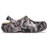 Classic Lined Bleach Dye Clogs «Black White Beige»