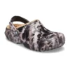 Classic Lined Bleach Dye Clogs «Black White Beige»