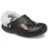 Classic Lined Clog med fôr og glitter «svart-hvit»