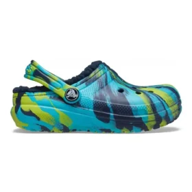 Classic Lined Clog with Marbled Pattern «Blue Tie-Dye»