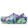 Classic Lined Clog with Marbled Pattern «Neon Purple Multi»