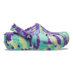 Classic Lined Clog with Marbled Pattern «Neon Purple Multi»