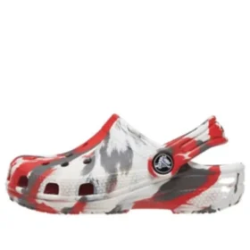 Classic Marbled Clogs «White Red Grey»
