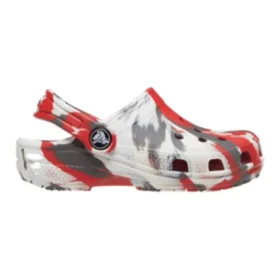 Classic Marbled Clogs «White Red Grey»