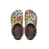 Classic Retro Floral Clogs «Yellow Pink»