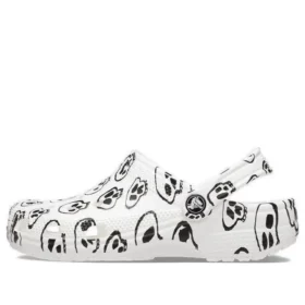 Classic Skull Print Clogs «White Black»