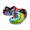 Classic Tie-Dye Stay Warm Cozy Crocs sportstøfler, unisex, lilla og rød