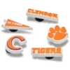 Clemson Univ 5-pakning med Jibbitz-charms