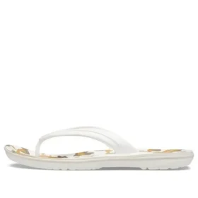 Crocband-flippflopper med trykk «White Tan»