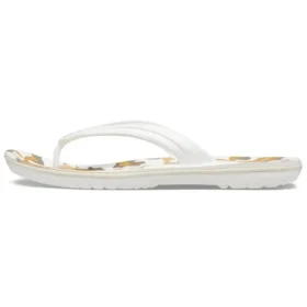 Crocband-flippflopper med trykk «White Tan»