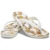 Crocband-flippflopper med trykk «White Tan»