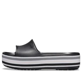 Crocband Platform Slides «Black Grey White»