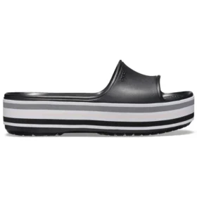 Crocband Platform Slides «Black Grey White»