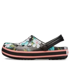 Crocband Seasonal Graphic Clogs «Black White Pink»
