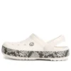 Crocband Snake Print Clogs «White Black»