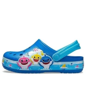 Funny Shark Små Crocs Utendørs Flate sko Strand- og Sportssandaler i Blått