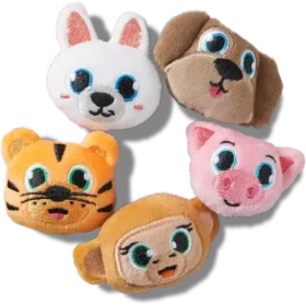 Fuzzy Animal 5-pakning med Jibbitz-charms