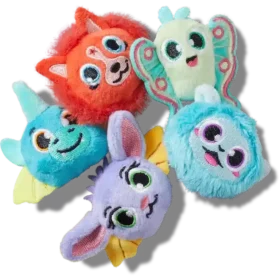 Fuzzy Fantasy Animals 5-pakning med Jibbitz-charms