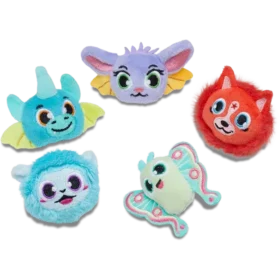 Fuzzy Fantasy Animals 5-pakning med Jibbitz-charms
